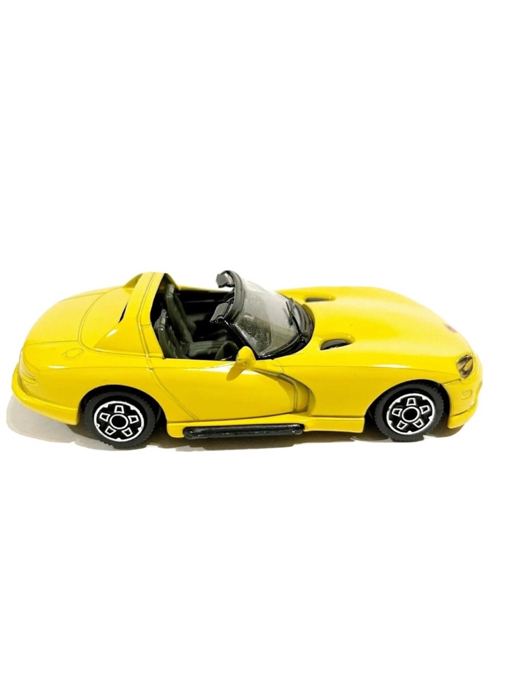 Vintage Burago Yellow Viper Dodge RT/10 Convertible Model Car Made in Italy 1/43